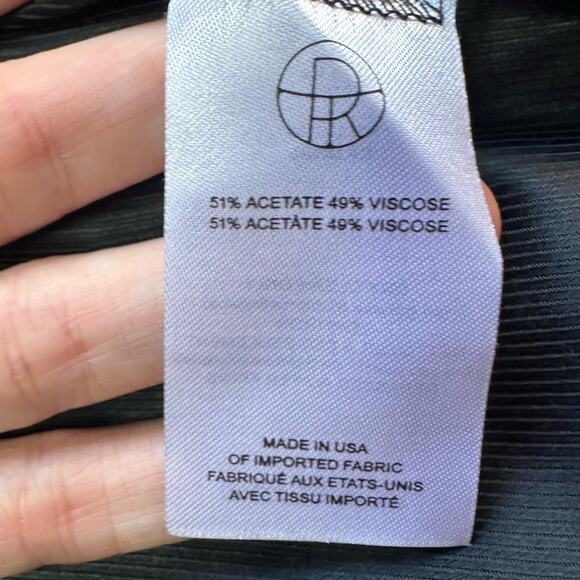 The Row Ydara Satin Blouse size US 2 Glossy Black Wrapped Neckline - Picture 9 of 14